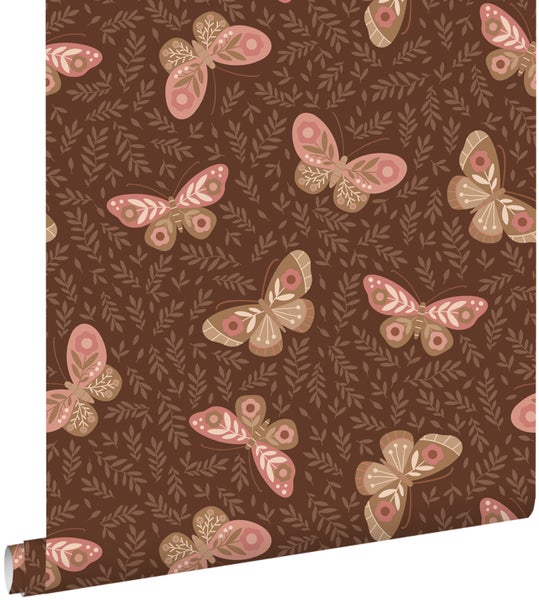 Tapetenrolle mit Schmetterlings- und Blätterdesign