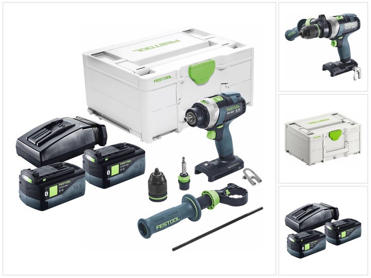 Festool TPC 18/4 I-Basic Akku Schlagbohrschrauber 18 V 75 Nm Brushless + 2x Akku 5,0 Ah + Ladegerät + Systainer