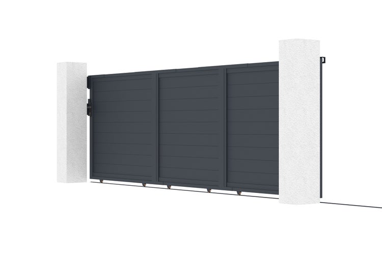 Schiebetor 5m EIGER H.140cm graues Aluminium