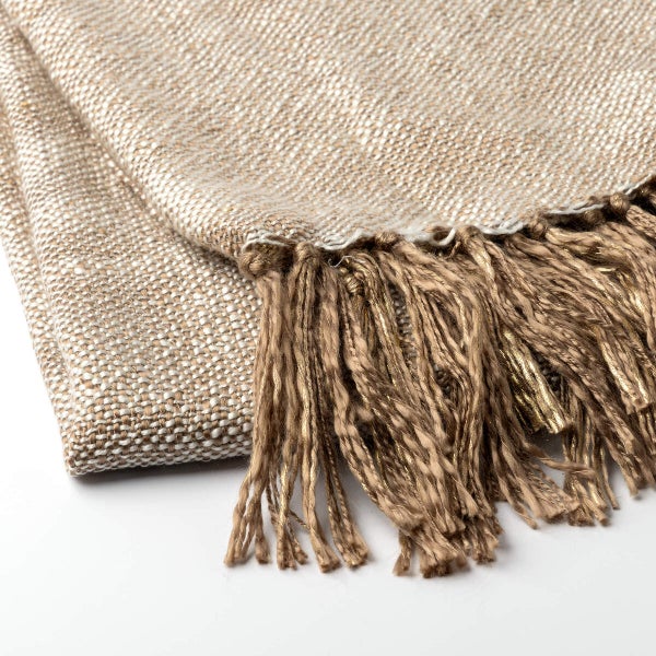 LORA - Plaid 140x180 cm - Greige - Braun