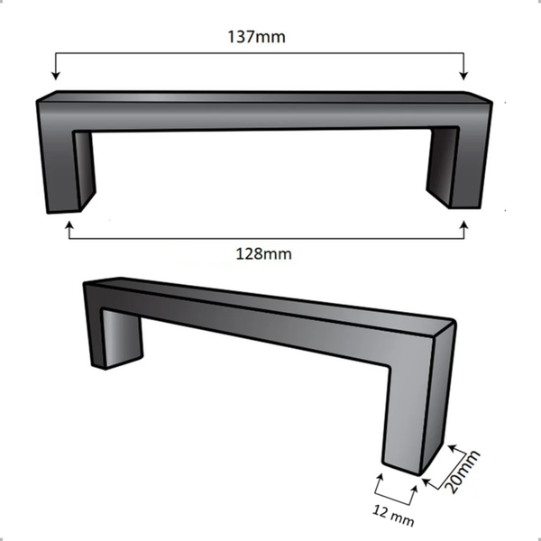 Möbelgriff Stangengriff Atlanta Lochabstand 128 mm Edelstahl