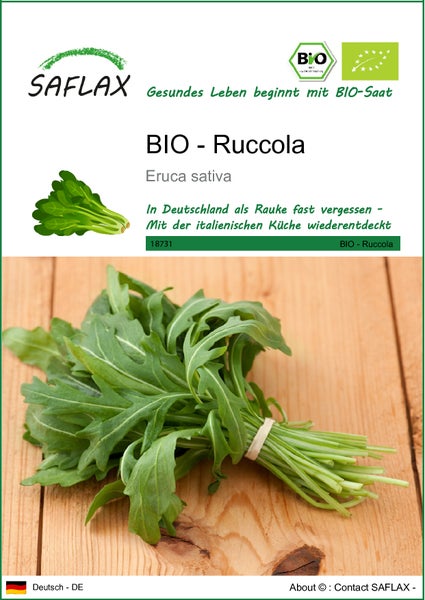 SAFLAX  - BIO - Ruccola - Eruca sativa - 3000 Samen