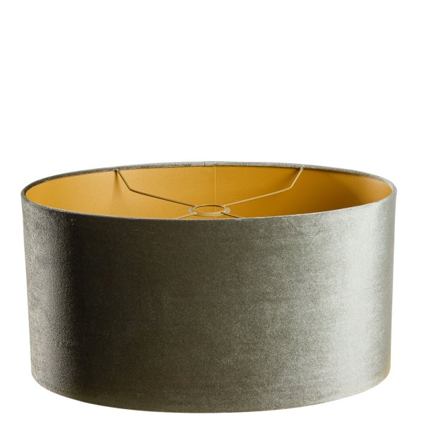 Samtlampenschirm grün mit goldener Innenseite oval 50/33/25