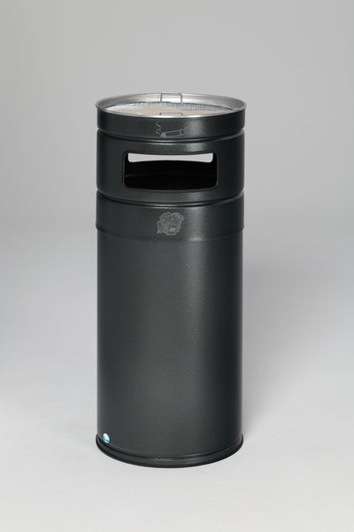 PROREGAL Robuster Kombiascher Mit 2 Fach Einwurf 104 Liter HxBxT 99 x 43,5 x 43,5 cm Verzinkter Stahl Grau