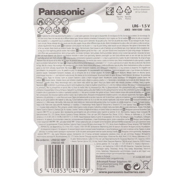4er Blister Panasonic EVOLTA Batterie die neue Alkaline Batterien Mignon/AA