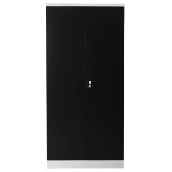 PROREGAL Stahlschrank Bee 5 Fachböden HxBxT 195 x 92 x 50 cm Pulverbeschichtetes & Verstärktes Fachbodenmaterial Weiß & Schwarz
