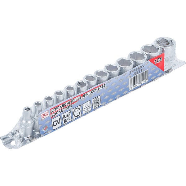 BGS Steckschlüssel-Einsatz-Satz Sechskant Antrieb Innenvierkant 6,3 mm (1/4) SW 4 - 14 mm 13tlg. - 9102