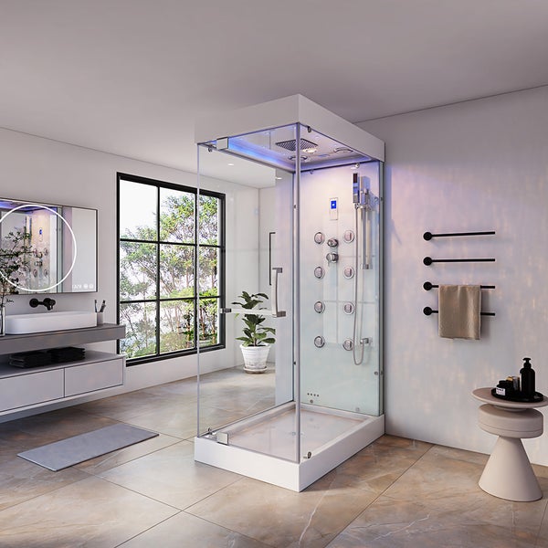 Home Deluxe - Dampfdusche - DESIGN M - Maße: 80 x 120 x 220 cm, inkl. Ozondesinfektion I Duschtempel, Dampfdusche, Fertigdusche