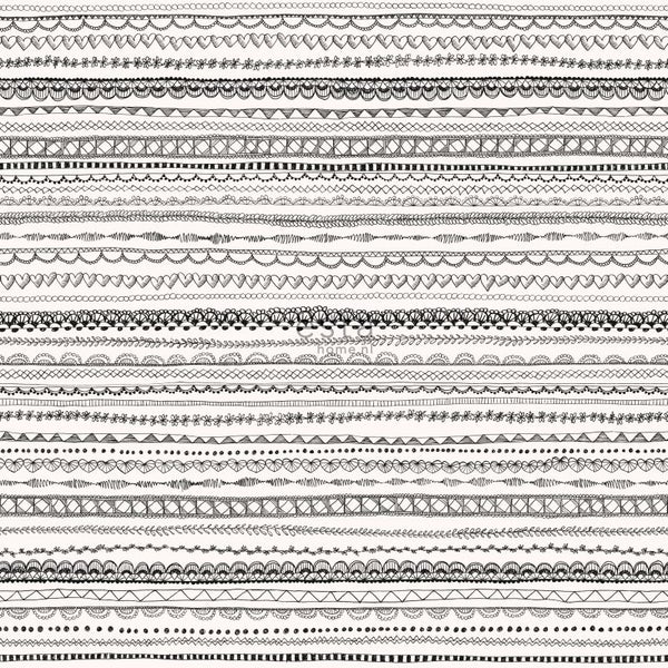 Nahtloses Muster mit verschiedenen Bordüren und Verzierungen