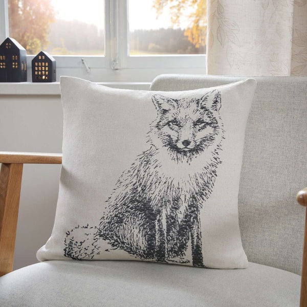 FRANK FLECHTWAREN | Kissenhülle Fuchs, POLYESTER, BAUMWOLLE, METALLIC-GARN, 45 x 45 cm