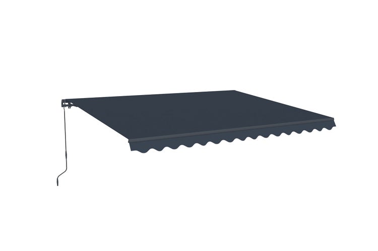 Einteilige Markise Grau VECCHIO 4m x 3m - Premium-Canvas 320 g/m²