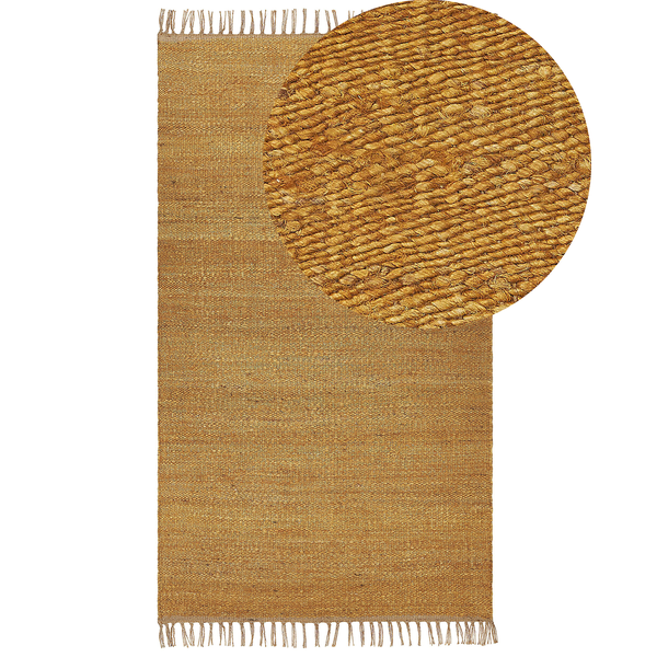 Teppich LUNIA Senfgelb 80 x 150 cm Jute