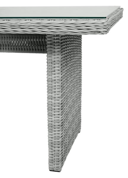 Gartentisch mit Glasplatte und Rattanoptik