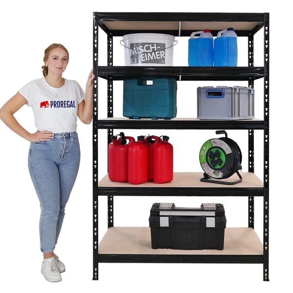 PROREGAL Mega Deal | 2X Schwerlastregal Tiger | HxBxT 180x120x60cm | Fachlast 265kg | Schwarz