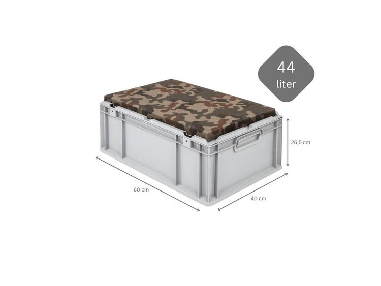PROREGAL SparSet 3 x Eurobox NextGen Seat Box Camouflage HxBxT 26,5 x 40 x 60 cm 44 Liter Griffe Geschlossen Eurobehälter Sitzbox Transportbox