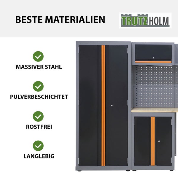 Werkstattwand 13-tlg. Werkstattschranksystem modular 260 x 183 cm Stahl Werkstatteinrichtung orange