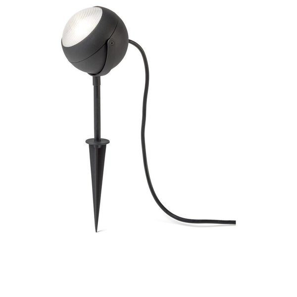 High Power LED Erdspießleuchte aus Aluminium in schwarz und Arylglas in klar, mit schwenkbarem Kopf