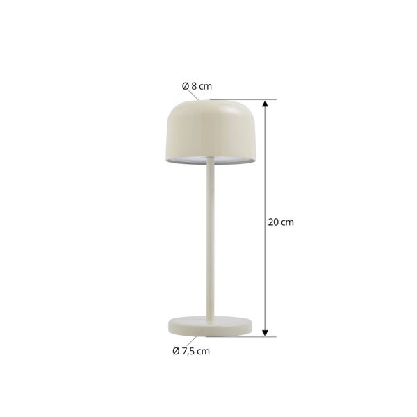 Moderne Tischleuchte: Höhe 20 Zentimeter, Schirmdurchmesser 8 Zentimeter, Fußdurchmesser 7,5 Zentimeter.