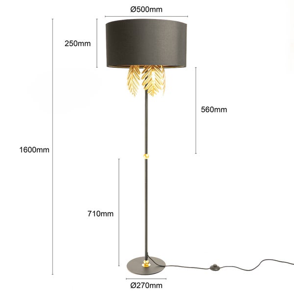 Lucande Stehlampe Malviras (Design, Modern) in Schwarz aus Textil (3 flammig E27) - Design Stehleuchte Floor Lamp Standleuchte Wohnzimmerlampe Wohnzimmerleuchte