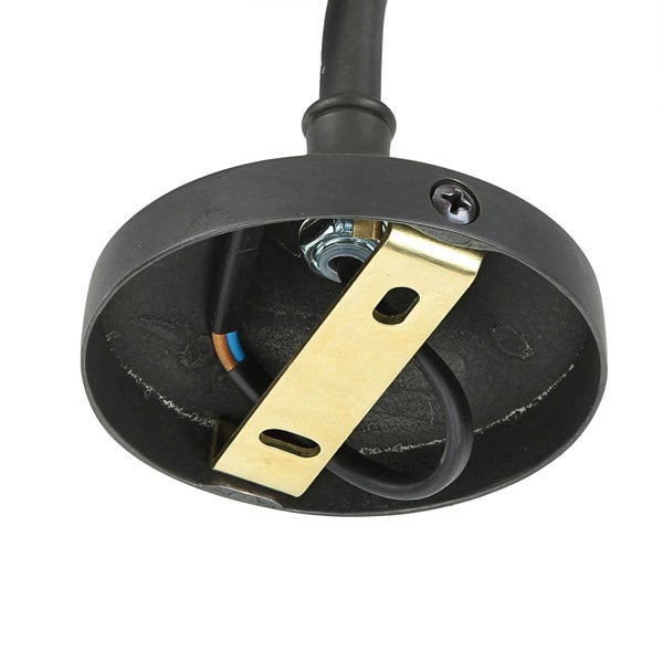 Deckenhalterung für eine Lampe mit Kabeln und Befestigungsmaterial