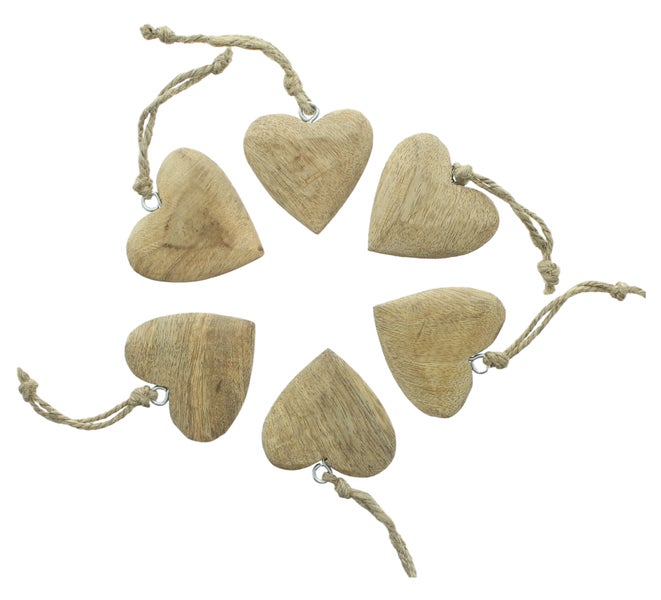 Dekorative Holzherzen mit Kordel zum Aufhängen