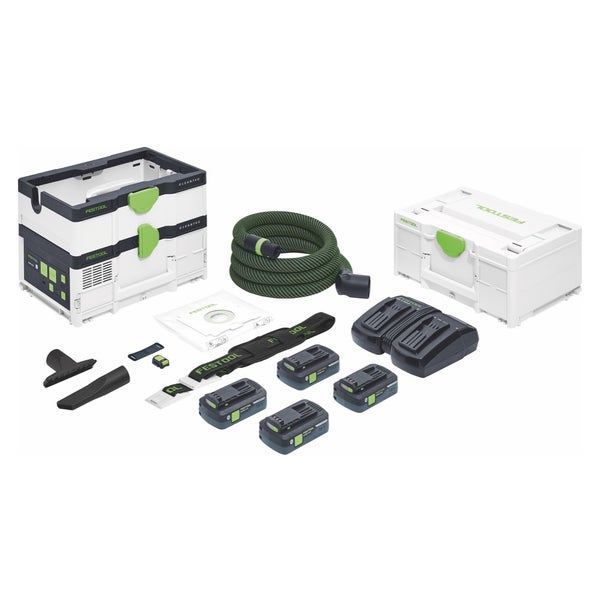 Festool CTMC SYS HPC 4,0 I-Plus Akku Absaugmobil 36 V ( 2x 18 V ) Staubkl. M ( 576942 ) + 4x Akku 4,0 Ah + Ladegerät + Systainer