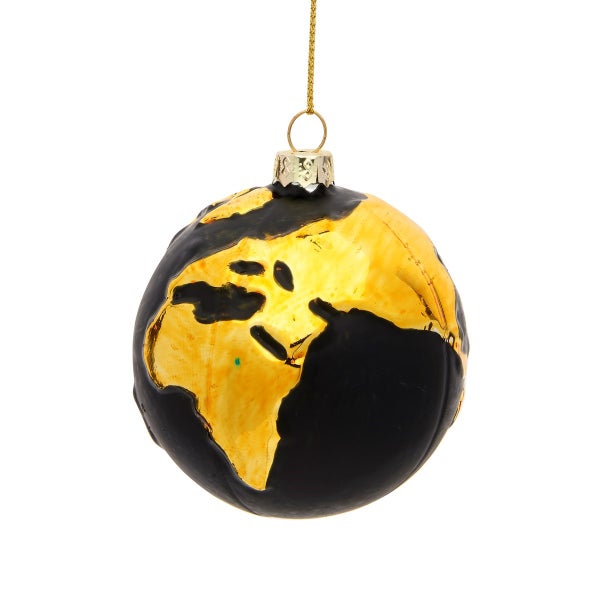 Schwarz/goldener Planet Weihnachtskugel - Sass & Belle