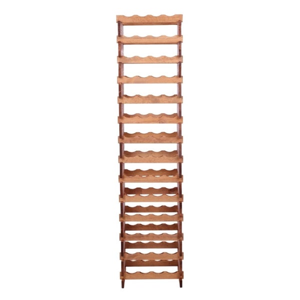 Weinregal VINOTECA FLEX PRO HxBxT 191x46x28cm 56 Flaschen auf 14 Ebenen Massives Kiefernholz Braun geölt