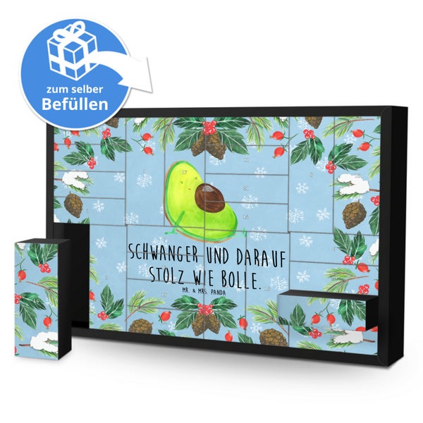 Mr. & Mrs. Panda Befüllbarer Adventskalender Avocado Schwangerschaft - Blau Pastell