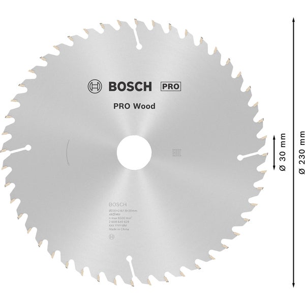 Bosch PRO Wood Kreissägeblatt 230 x 2,8 x 30 mm - 2608640629