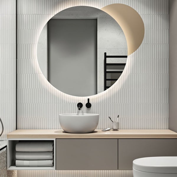 LED Spiegel Ø 60/80/100 cm mit Spiegelheizung Warm-/Kaltlichteinstellung Badspiegel