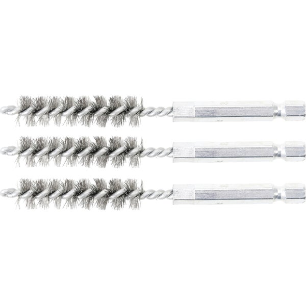 BGS Stahlbürste 11 mm Antrieb Außensechskant 6,3 mm (1/4) 3tlg. - 3078-11-S