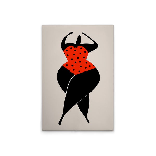 Gemälde einer Frau im Badeanzug mit Punkten