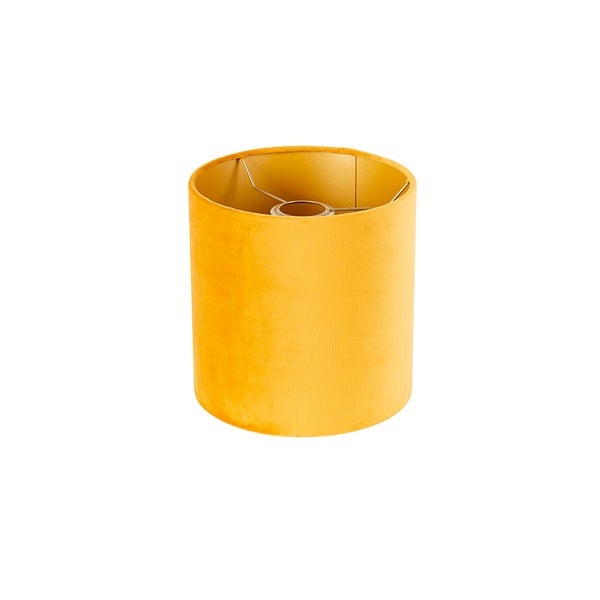 Velours Lampenschirm gelb 20/20/20 mit goldener Innenseite