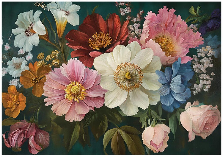 Fototapete Blumen Vintage Schlafzimmer Vlies Tapete 350x250 cm