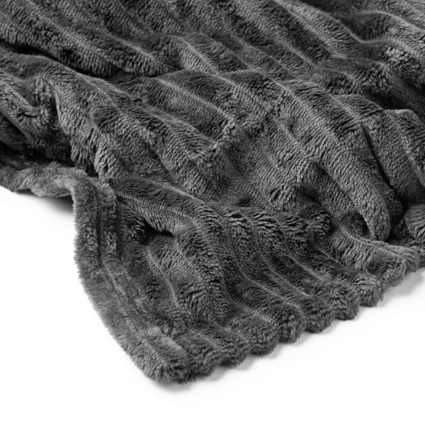 MARTHY - Plaid 140x180 cm - Charcoal Gray - Grau