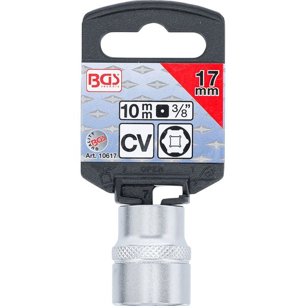 BGS Steckschlüssel-Einsatz Sechskant Antrieb Innenvierkant 10 mm (3/8) SW 17 mm - 10617