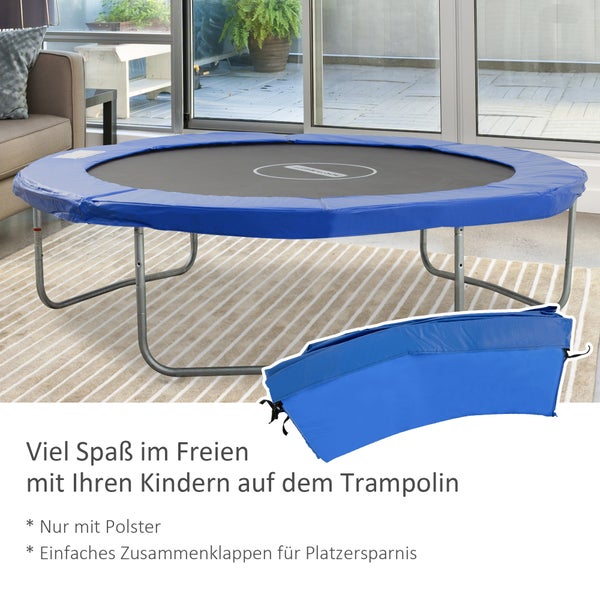 HOMCOM Trampolin Randabdeckung Sicherheitsnetz Wetterplane Leiter Randabdeckung: Ø 244cm Blau