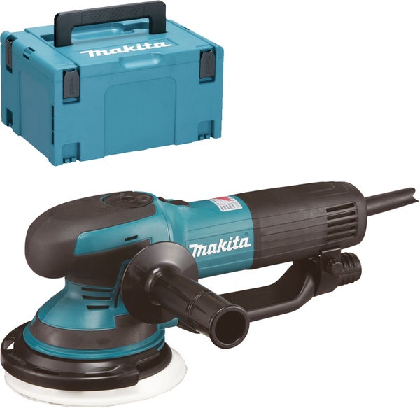 Makita Exzenterschleifer mit Zusatzgriff und Transportkoffer MAKPAC.