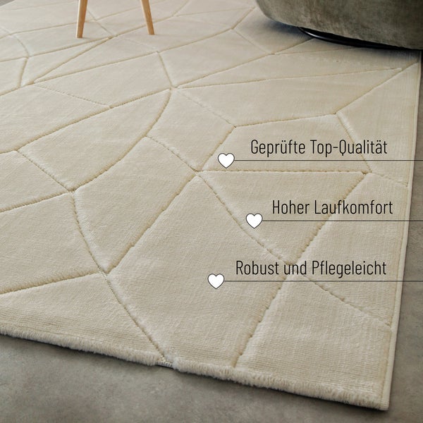 Kurzflorteppich Sand Beige Unplugged WECONhome 80x150 cm