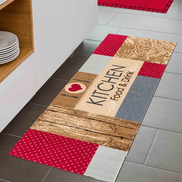 Küchenteppich mit Aufschrift Küche, Essen und Trinken