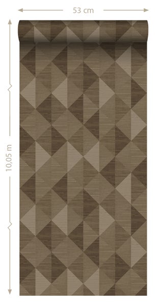 Tapetenrolle mit geometrischem Dreiecksmuster, 53 cm breit und 10,05 m lang
