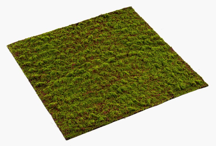 Grüne künstliche Moosmatte für Modellbau und Dekoration mit realistischer Struktur.