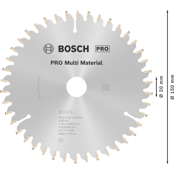 Bosch Pro Multi Material Kreissägeblatt, Durchmesser 150 mm