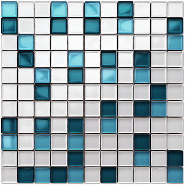 Glasmosaik auf Netz für Bad und Küche 30cm x 30cm  - Blue dream