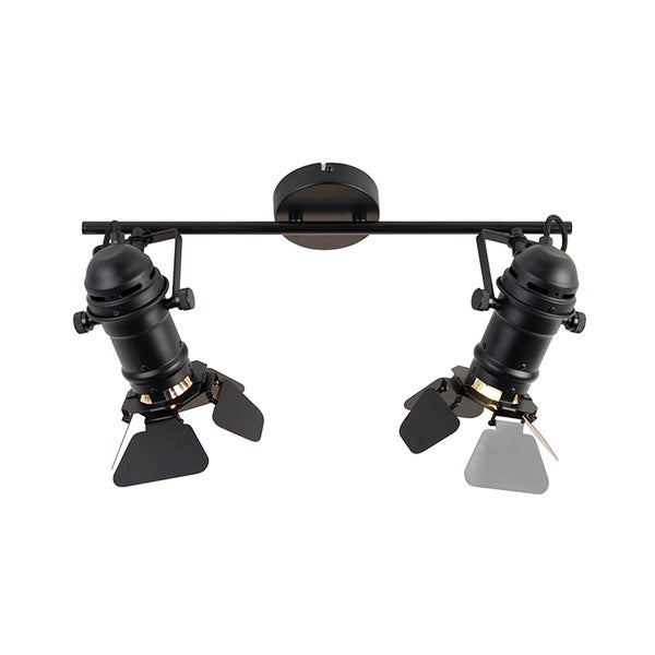 Schwarze Deckenleuchte mit zwei Strahlern