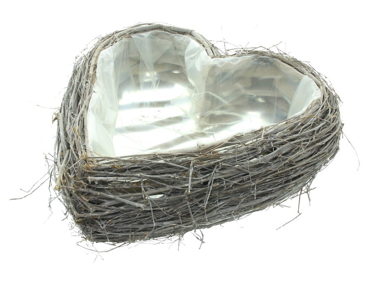 FRANK FLECHTWAREN|Pflanzer Herz, Ø 35 x 11 cm, innen Ø 28 cm, WEIDE, FOLIE
