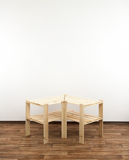 PROREGAL Eckregal Woodland HxBxT 64 x 80 x 50 cm Fachlast 120 kg 2 Fachboden Kiefernholz Natur