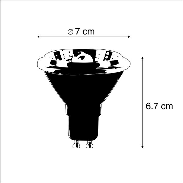 Set aus 5 LED-Lampen AR70 GU10 6W 2000K-3000K dim to warm