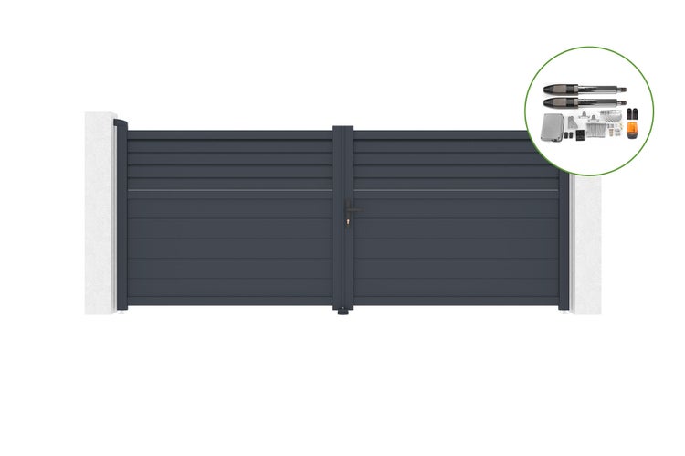 Doppeltor mit Torantrieb und Pfosten